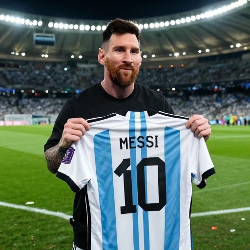 Messi presenta la camiseta oficial de su adiós a la selección argentina